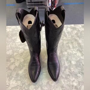 NIB Dan Post Black Cowboy Western Boots 7 7.5